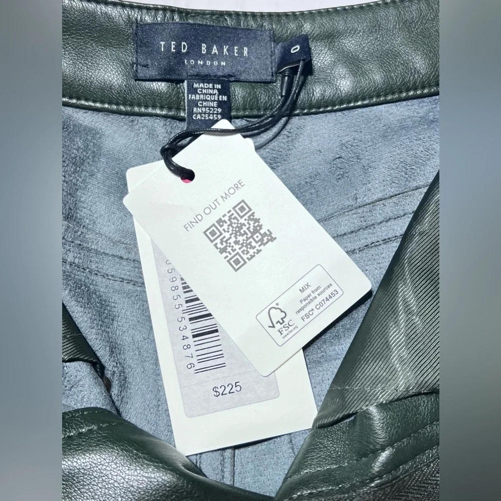 Ted Baker - Plaider Faux Leather Straight Leg Pants - Picture 7 of 9